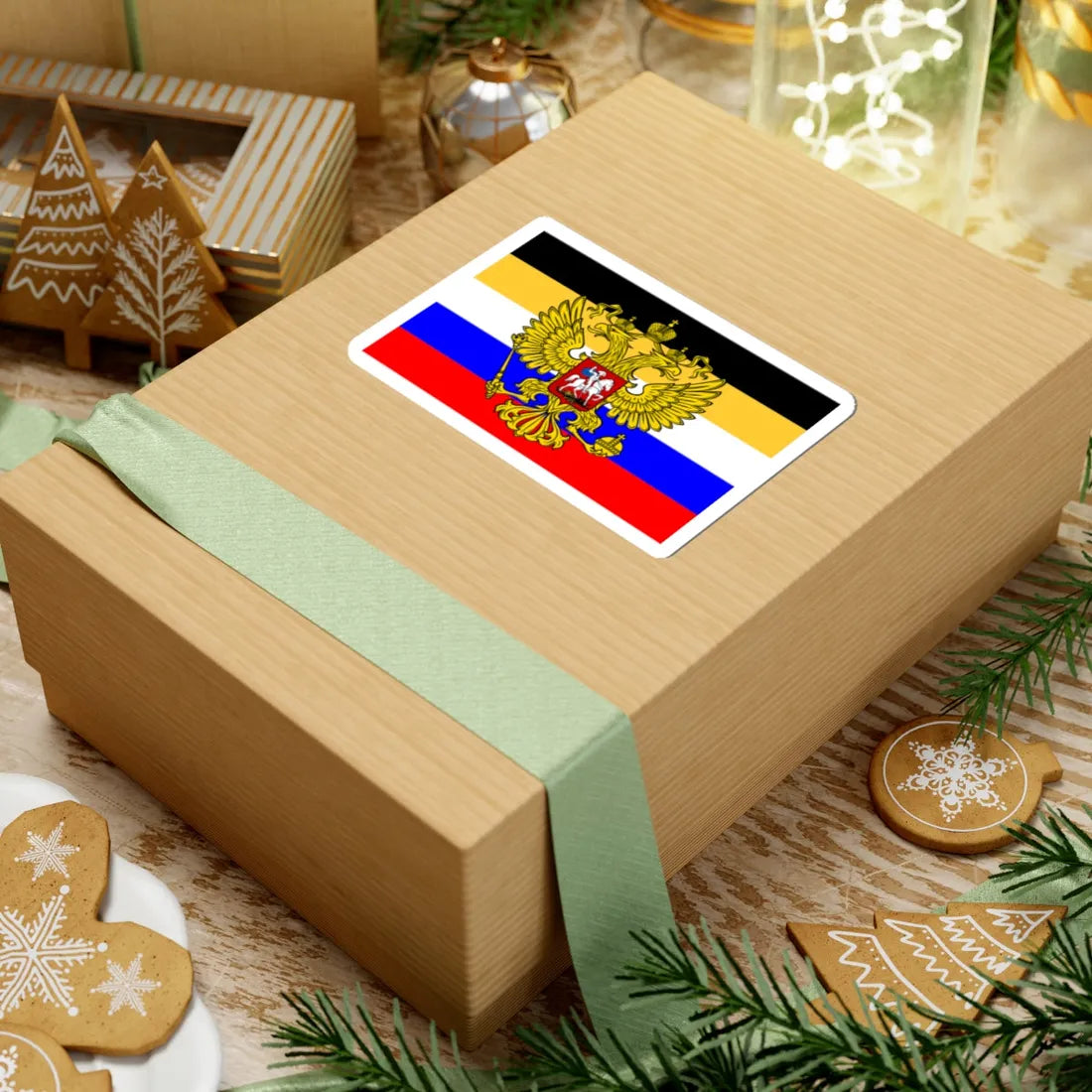 Flag of Russia combined tricolor with coat of arms (Russia) STICKER Vinyl Kiss-Cut Decal - The Sticker Space