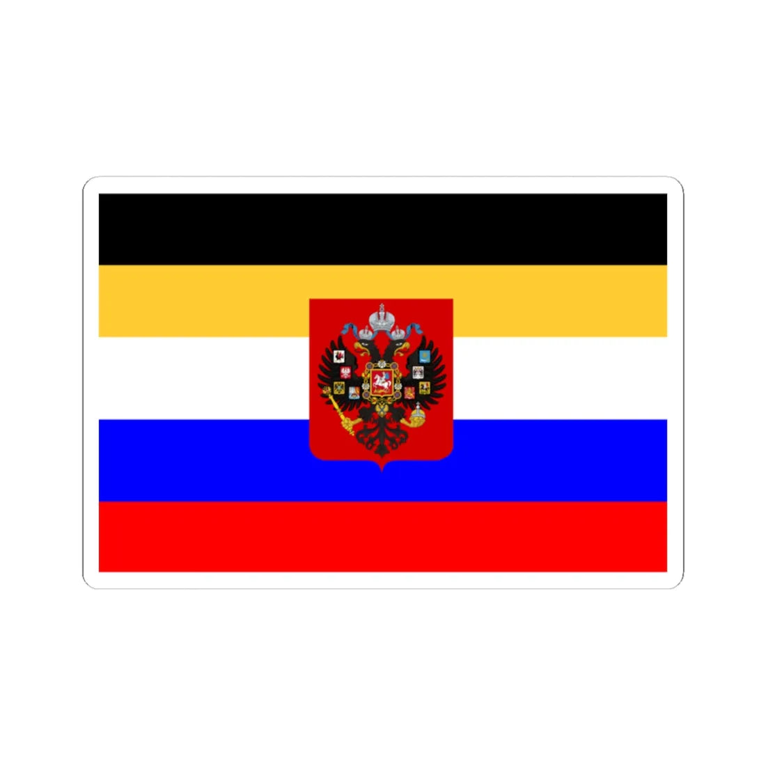 Flag of Russia combined tricolor with Imperial coat of arms (Russia) STICKER Vinyl Kiss-Cut Decal 6 Inch White - The Sticker Space