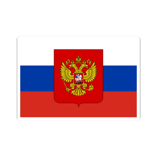 Flag of Russia with coat of arms (Russia) STICKER Vinyl Kiss-Cut Decal 2 Inch White - The Sticker Space
