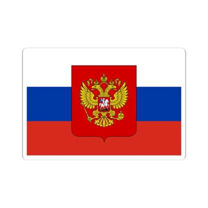 Flag of Russia with coat of arms (Russia) STICKER Vinyl Kiss-Cut Decal 6 Inch White - The Sticker Space