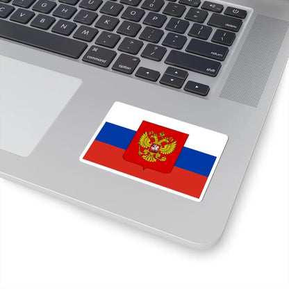 Flag of Russia with coat of arms (Russia) STICKER Vinyl Kiss-Cut Decal - The Sticker Space