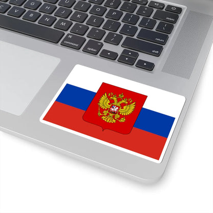 Flag of Russia with coat of arms (Russia) STICKER Vinyl Kiss-Cut Decal - The Sticker Space