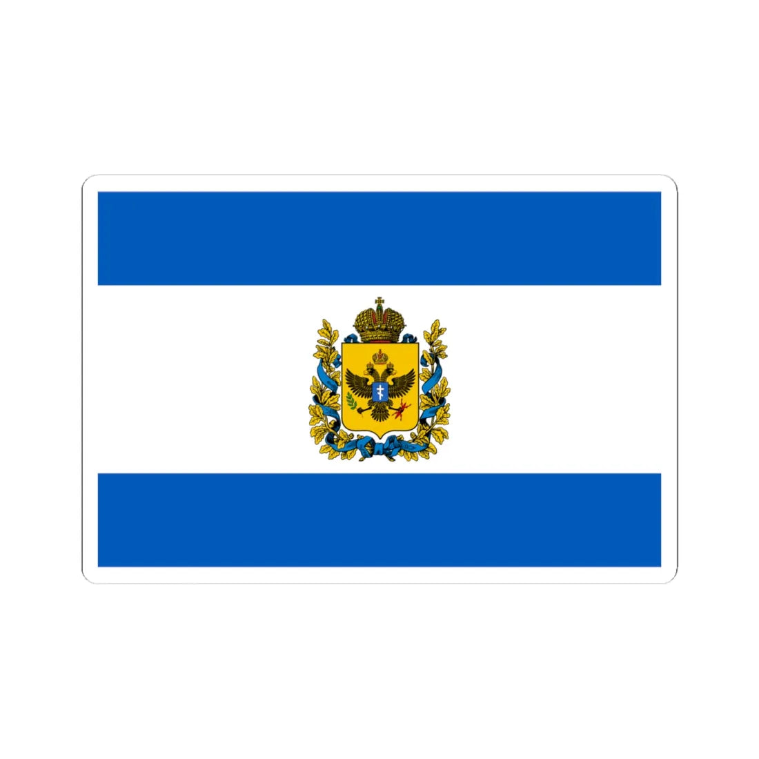 Flag of Russian Kherson Oblast (Ukraine) STICKER Vinyl Kiss-Cut Decal 4 Inch White - The Sticker Space