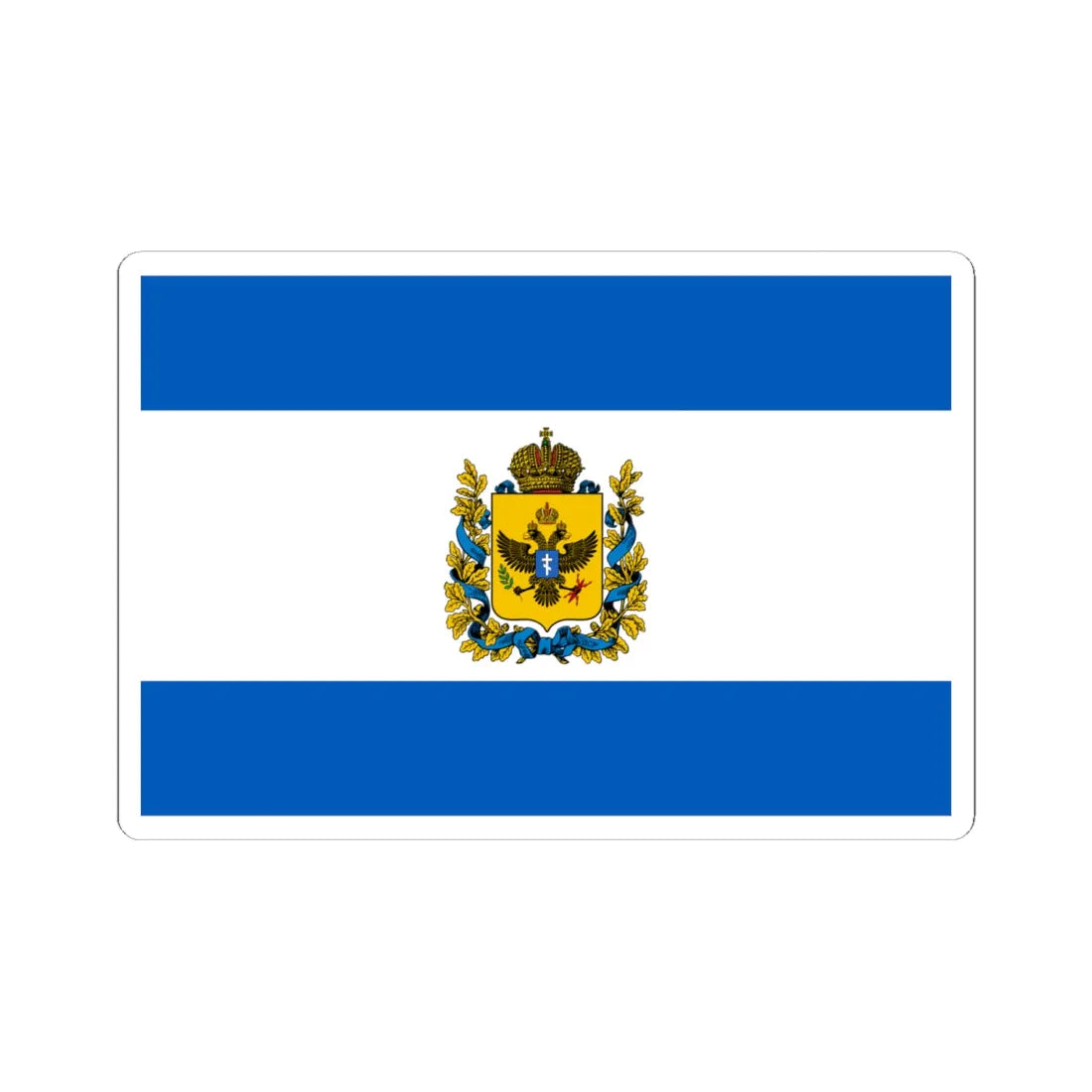 Flag of Russian Kherson Oblast (Ukraine) STICKER Vinyl Kiss-Cut Decal 6 Inch White - The Sticker Space