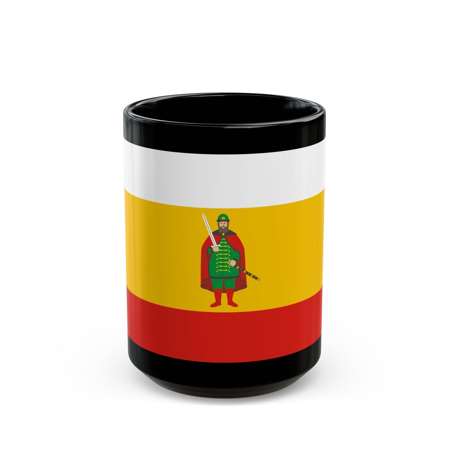 Flag of Ryazan Oblast Russia - Black Coffee Mug-15oz-The Sticker Space