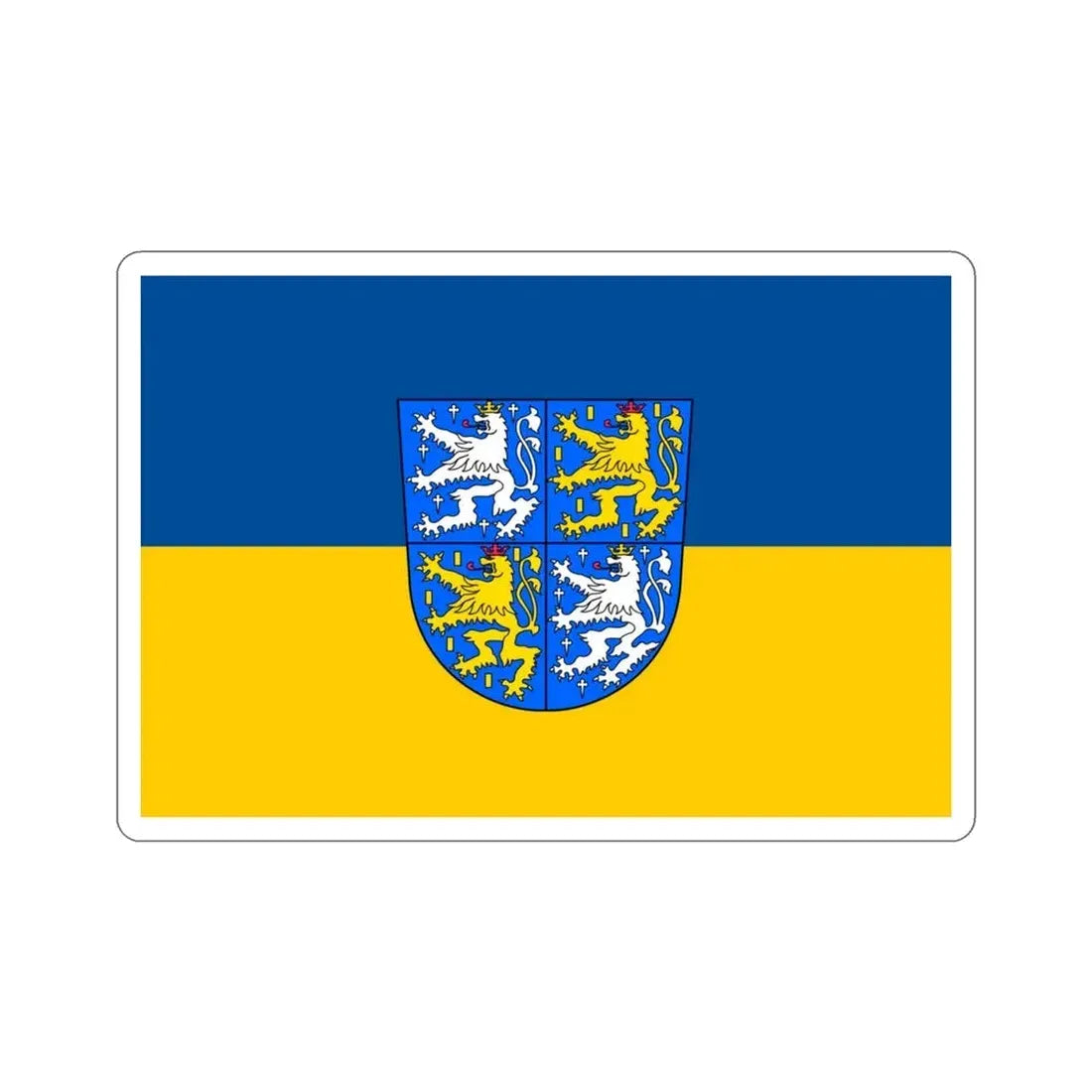 Flag of Saarbrücken Germany STICKER Vinyl Die-Cut Decal 3 Inch - The Sticker Space