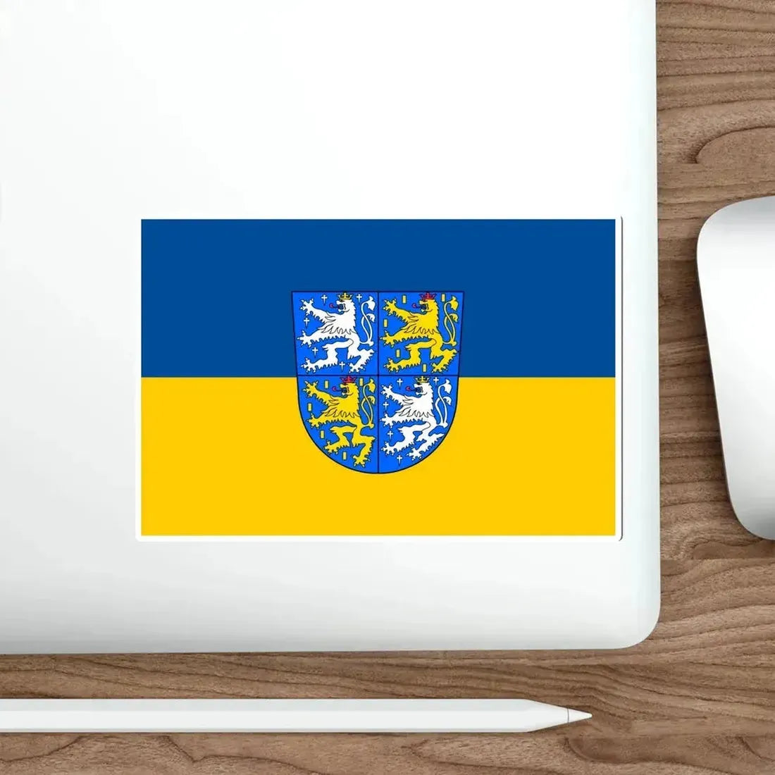Flag of Saarbrücken Germany STICKER Vinyl Die-Cut Decal - The Sticker Space
