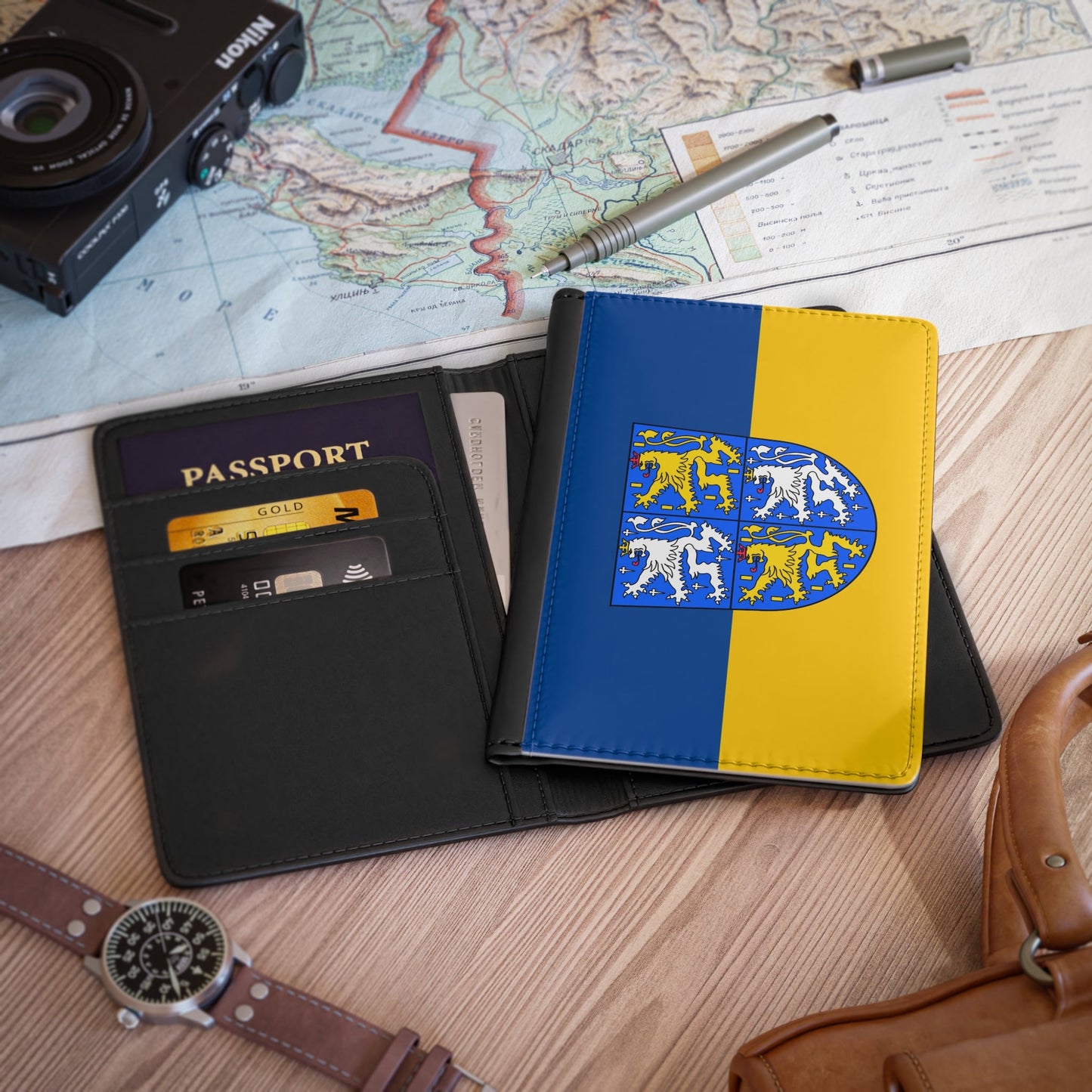 Flag of Saarbrücken Germany - Passport Holder