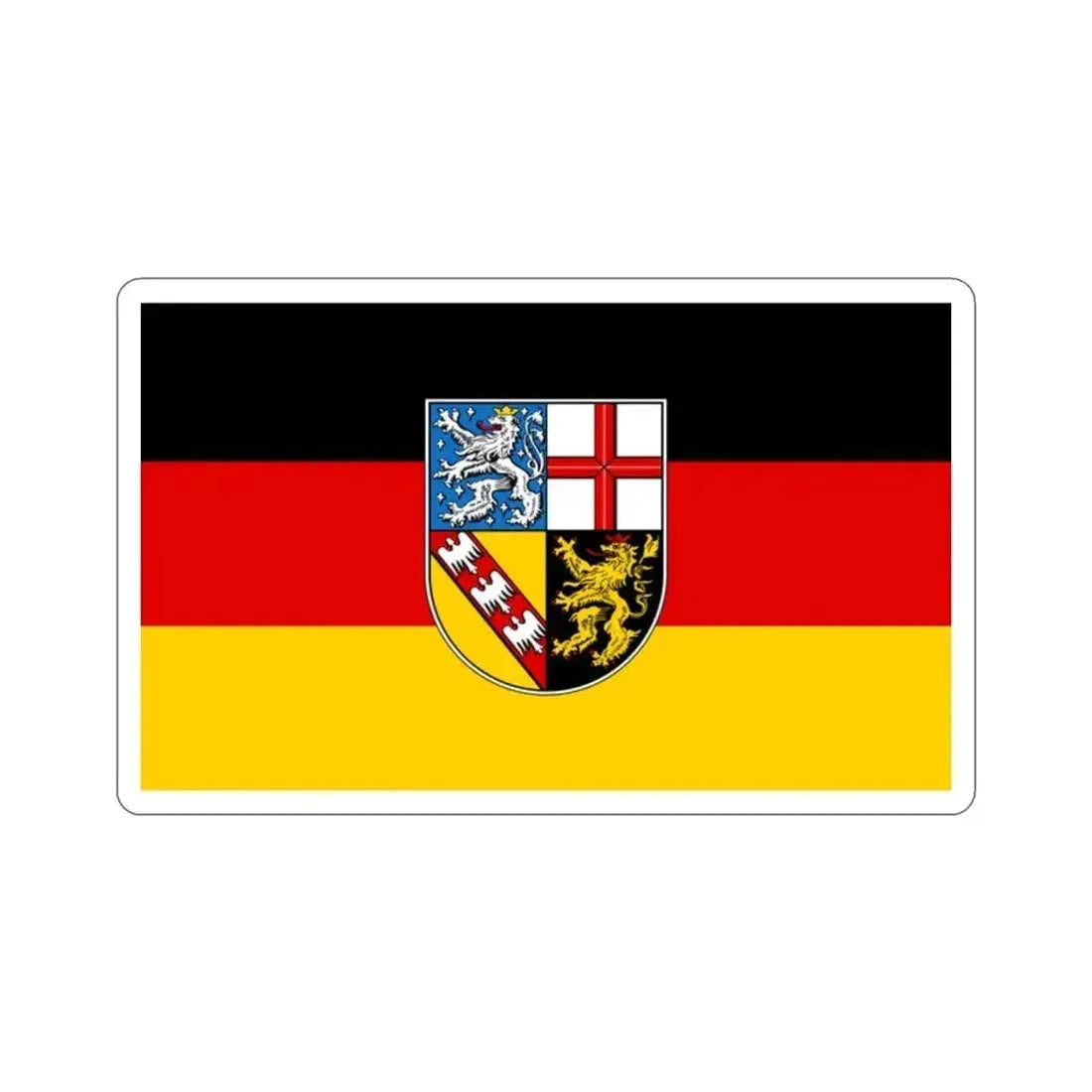 Flag of Saarland Germany STICKER Vinyl Die-Cut Decal 2 Inch - The Sticker Space