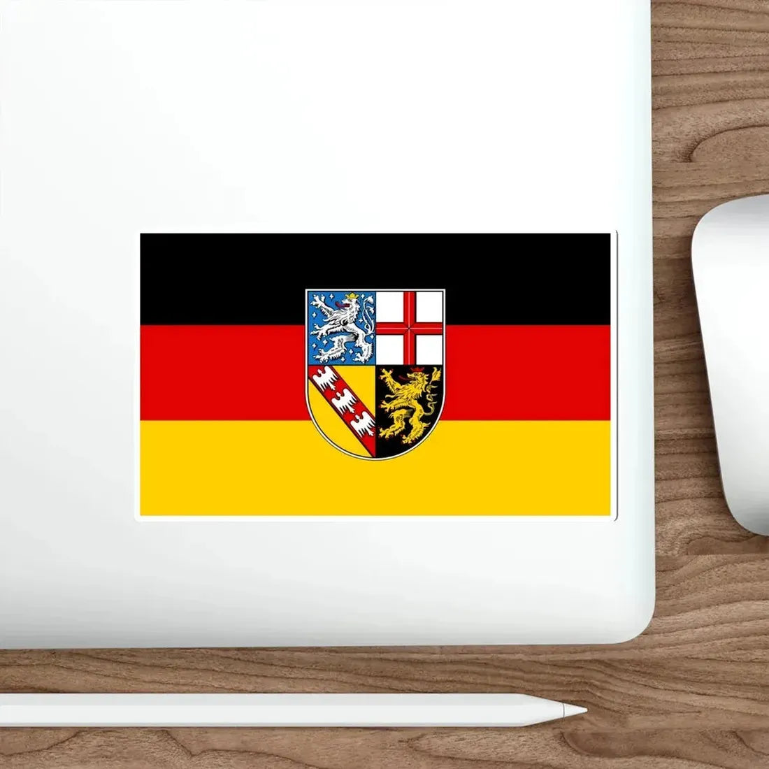 Flag of Saarland Germany STICKER Vinyl Die-Cut Decal - The Sticker Space