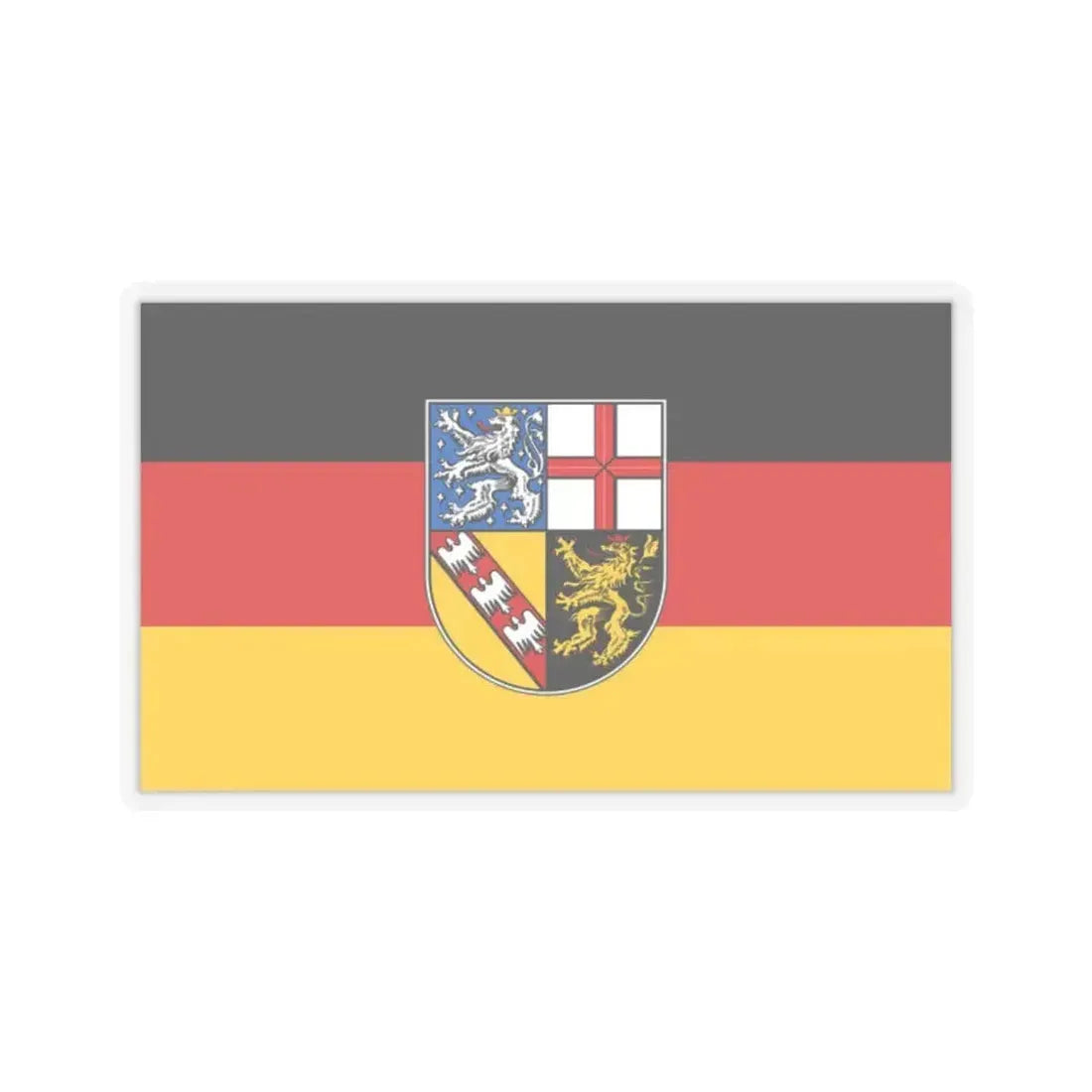 Flag of Saarland Germany - STICKER Vinyl Kiss-Cut Decal 2 Inch Transparent - The Sticker Space