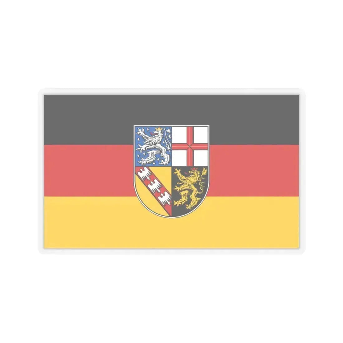 Flag of Saarland Germany - STICKER Vinyl Kiss-Cut Decal 3 Inch Transparent - The Sticker Space
