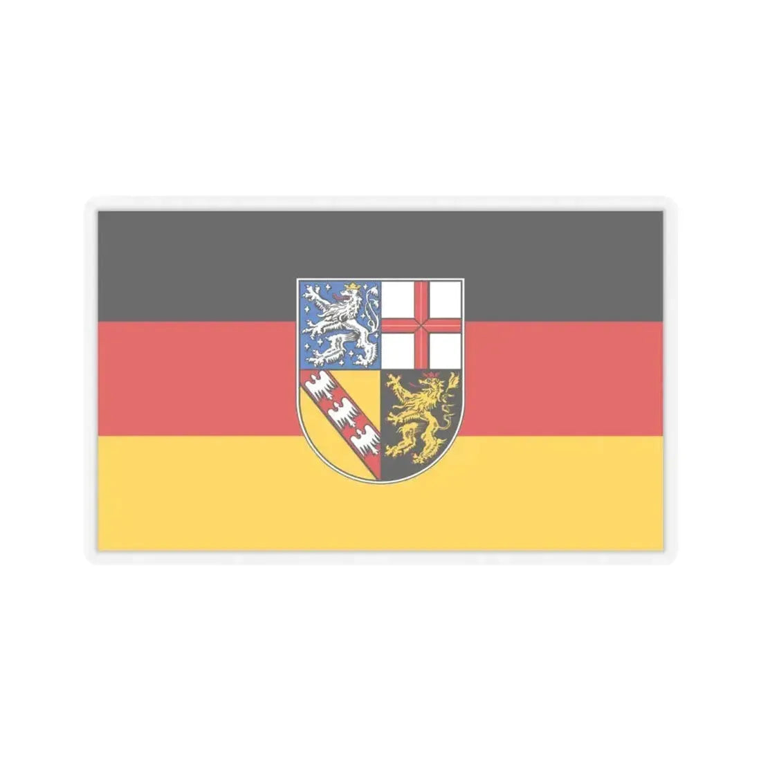 Flag of Saarland Germany - STICKER Vinyl Kiss-Cut Decal 4 Inch Transparent - The Sticker Space