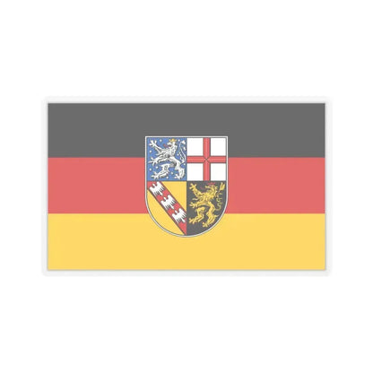 Flag of Saarland Germany - STICKER Vinyl Kiss-Cut Decal 6 Inch Transparent - The Sticker Space