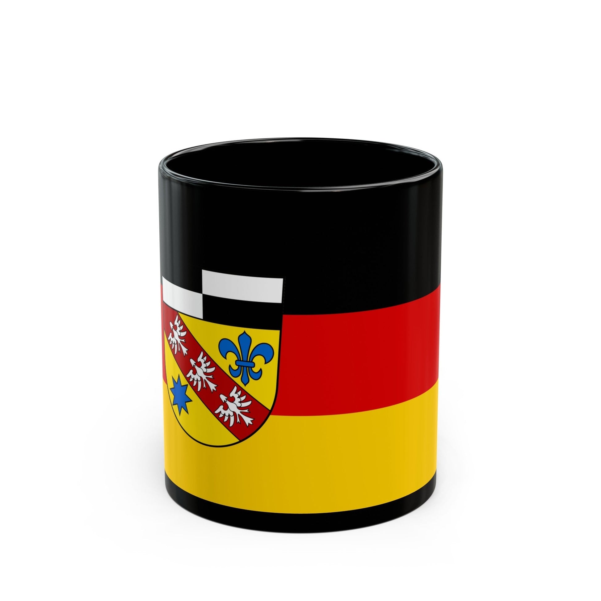 Flag of Saarlouis Germany - Black Coffee Mug-11oz-The Sticker Space