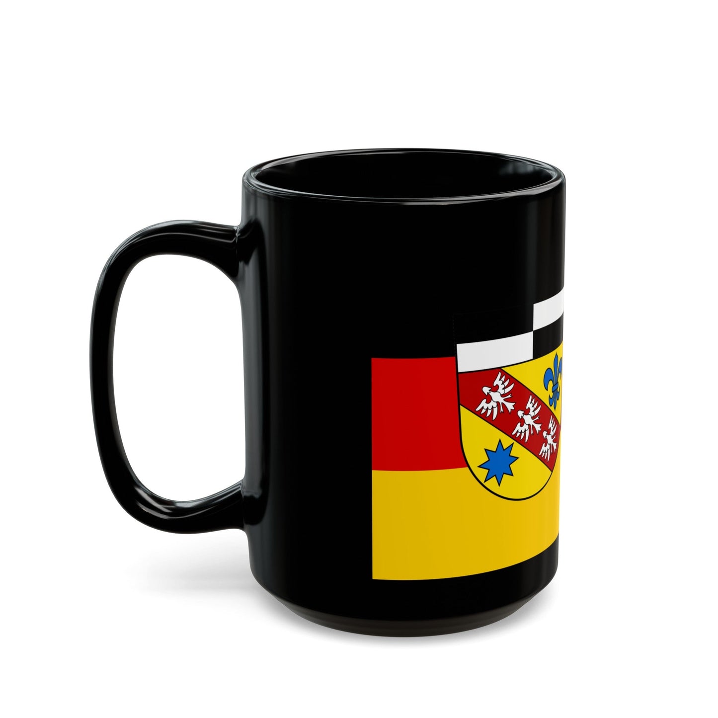 Flag of Saarlouis Germany - Black Coffee Mug-The Sticker Space