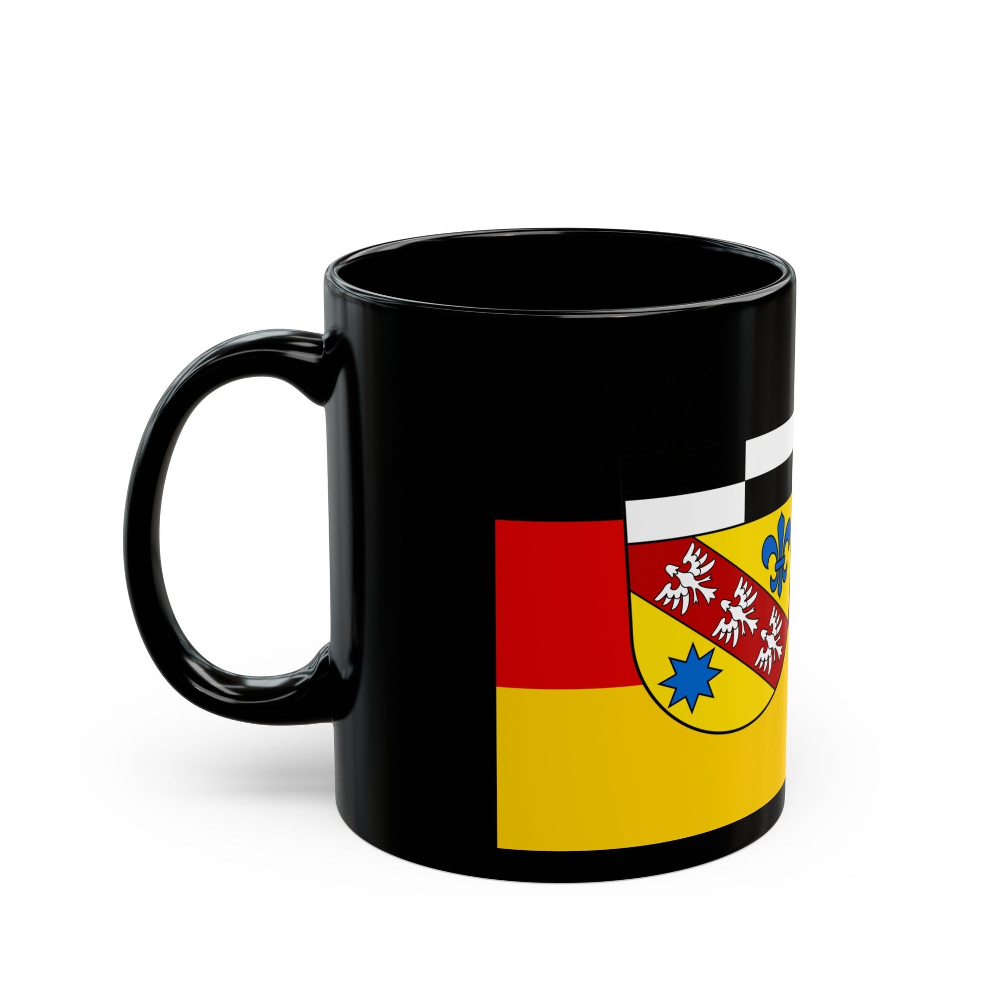 Flag of Saarlouis Germany - Black Coffee Mug-The Sticker Space