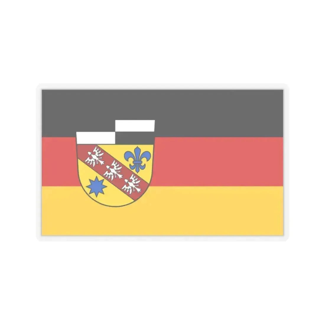 Flag of Saarlouis Germany - STICKER Vinyl Kiss-Cut Decal 2 Inch Transparent - The Sticker Space