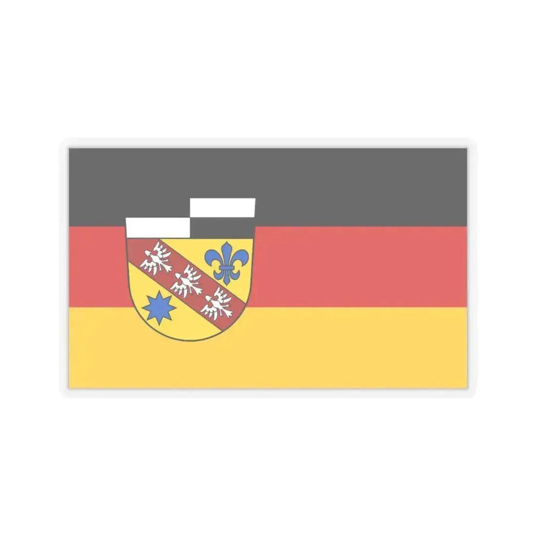 Flag of Saarlouis Germany - STICKER Vinyl Kiss-Cut Decal 4 Inch Transparent - The Sticker Space