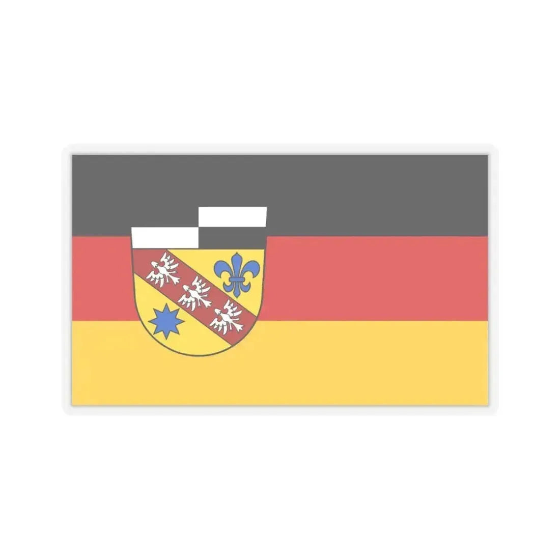 Flag of Saarlouis Germany - STICKER Vinyl Kiss-Cut Decal 6 Inch Transparent - The Sticker Space