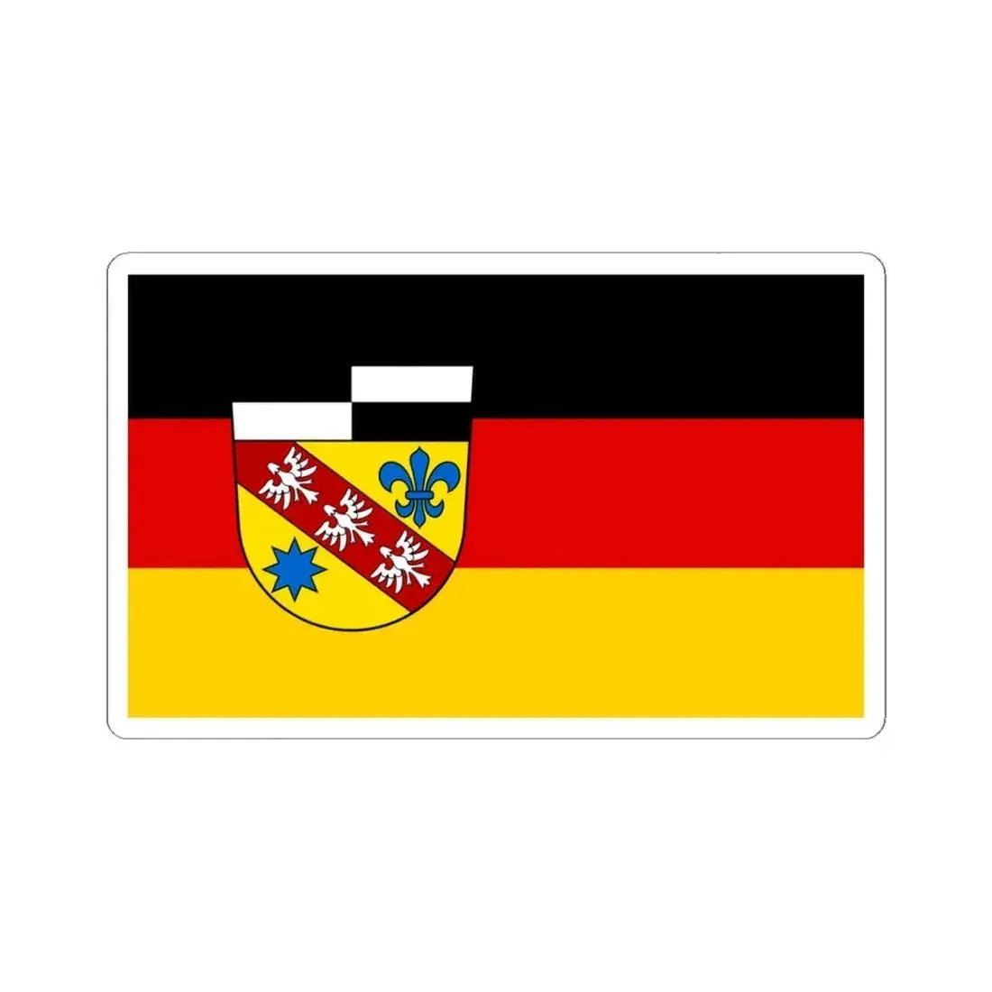 Flag of Saarlouis Germany - STICKER Vinyl Kiss-Cut Decal 6 Inch White - The Sticker Space