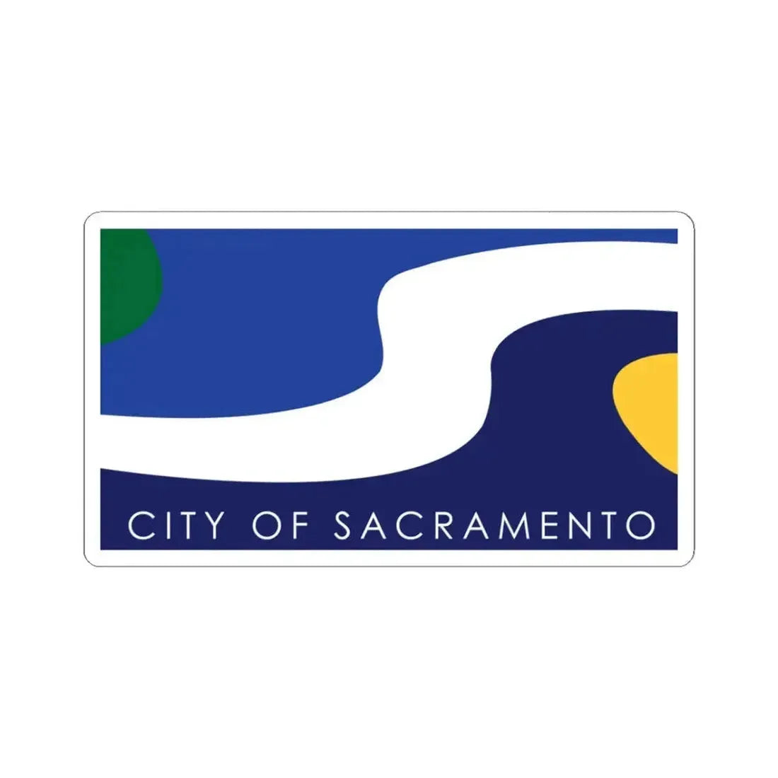 Flag of Sacramento California (United States) STICKER Vinyl Kiss-Cut Decal 3 Inch White - The Sticker Space