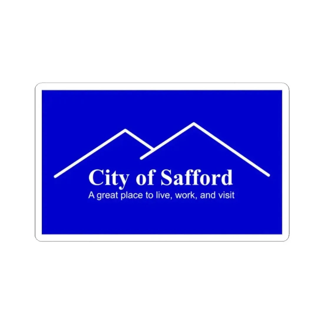 Flag of Safford Arizona (United States) STICKER Vinyl Kiss-Cut Decal 2 Inch White - The Sticker Space