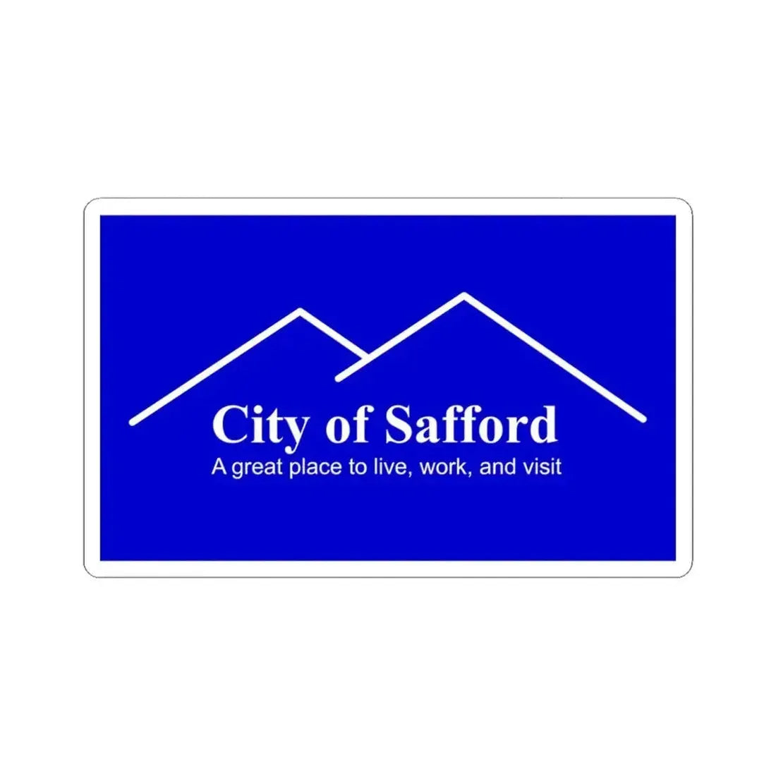 Flag of Safford Arizona (United States) STICKER Vinyl Kiss-Cut Decal 4 Inch White - The Sticker Space
