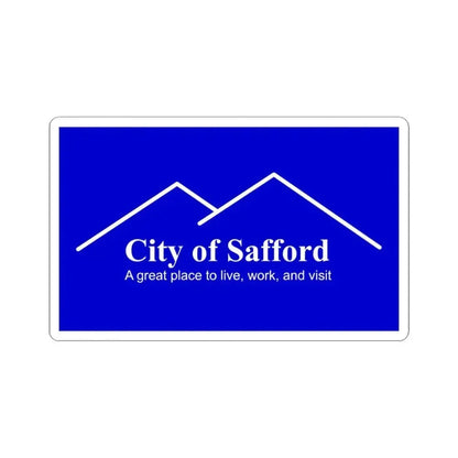 Flag of Safford Arizona (United States) STICKER Vinyl Kiss-Cut Decal 4 Inch White - The Sticker Space