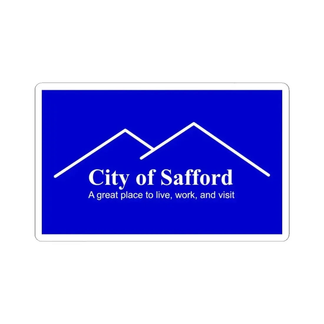 Flag of Safford Arizona (United States) STICKER Vinyl Kiss-Cut Decal 6 Inch White - The Sticker Space