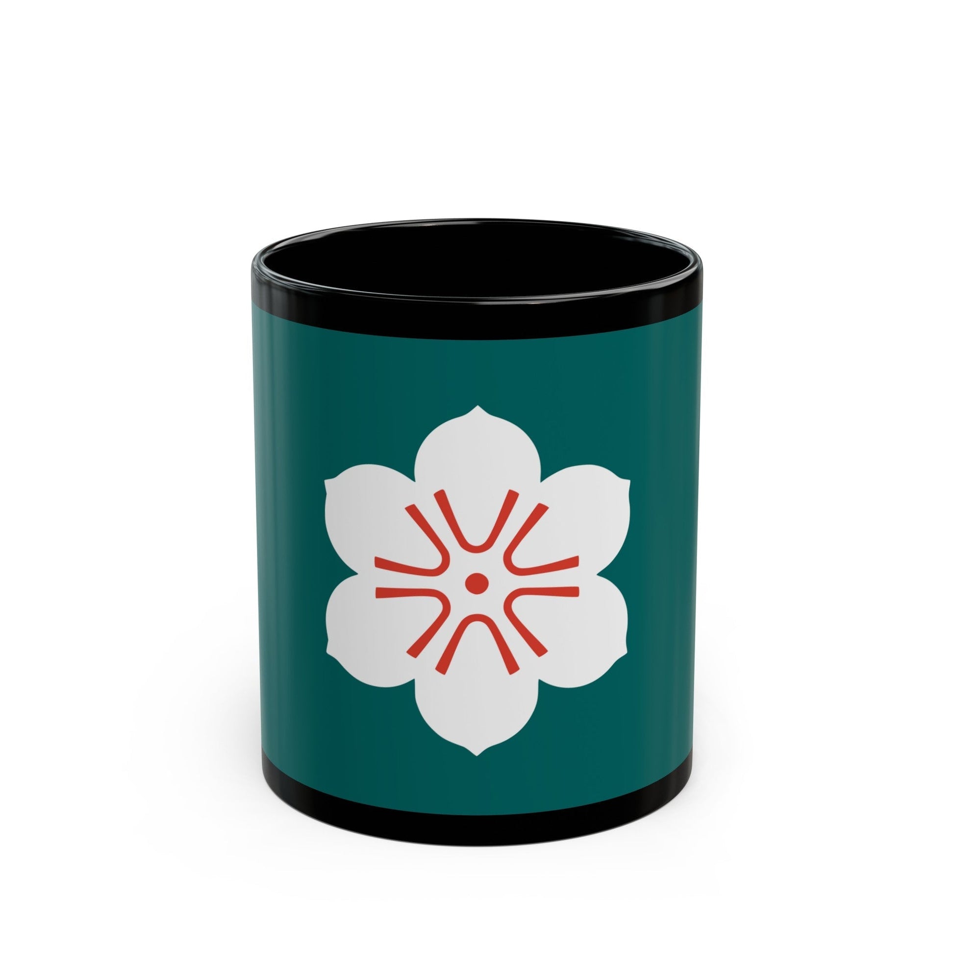 Flag of Saga Prefecture Japan - Black Coffee Mug-11oz-The Sticker Space