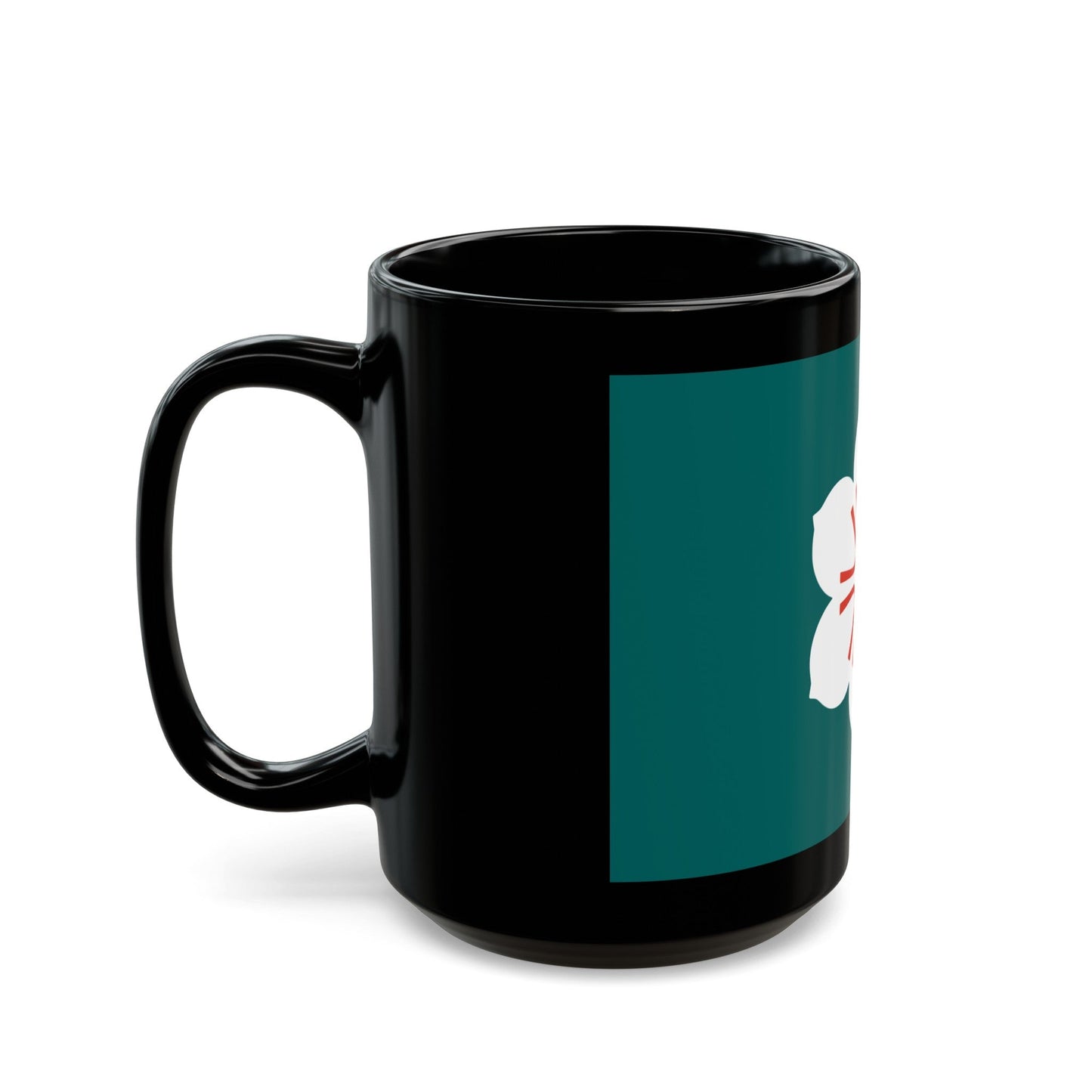 Flag of Saga Prefecture Japan - Black Coffee Mug-The Sticker Space