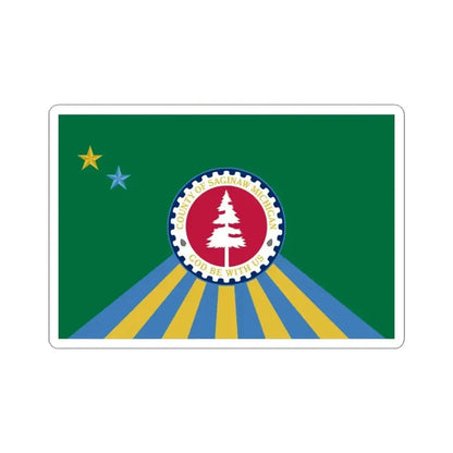 Flag of Saginaw County Michigan (United States) STICKER Vinyl Kiss-Cut Decal 3 Inch White - The Sticker Space