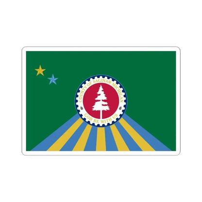 Flag of Saginaw County Michigan (United States) STICKER Vinyl Kiss-Cut Decal 4 Inch White - The Sticker Space