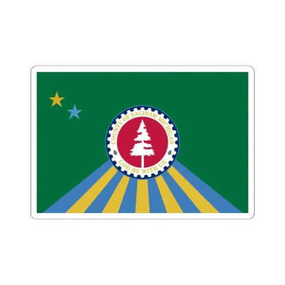 Flag of Saginaw County Michigan (United States) STICKER Vinyl Kiss-Cut Decal 6 Inch White - The Sticker Space
