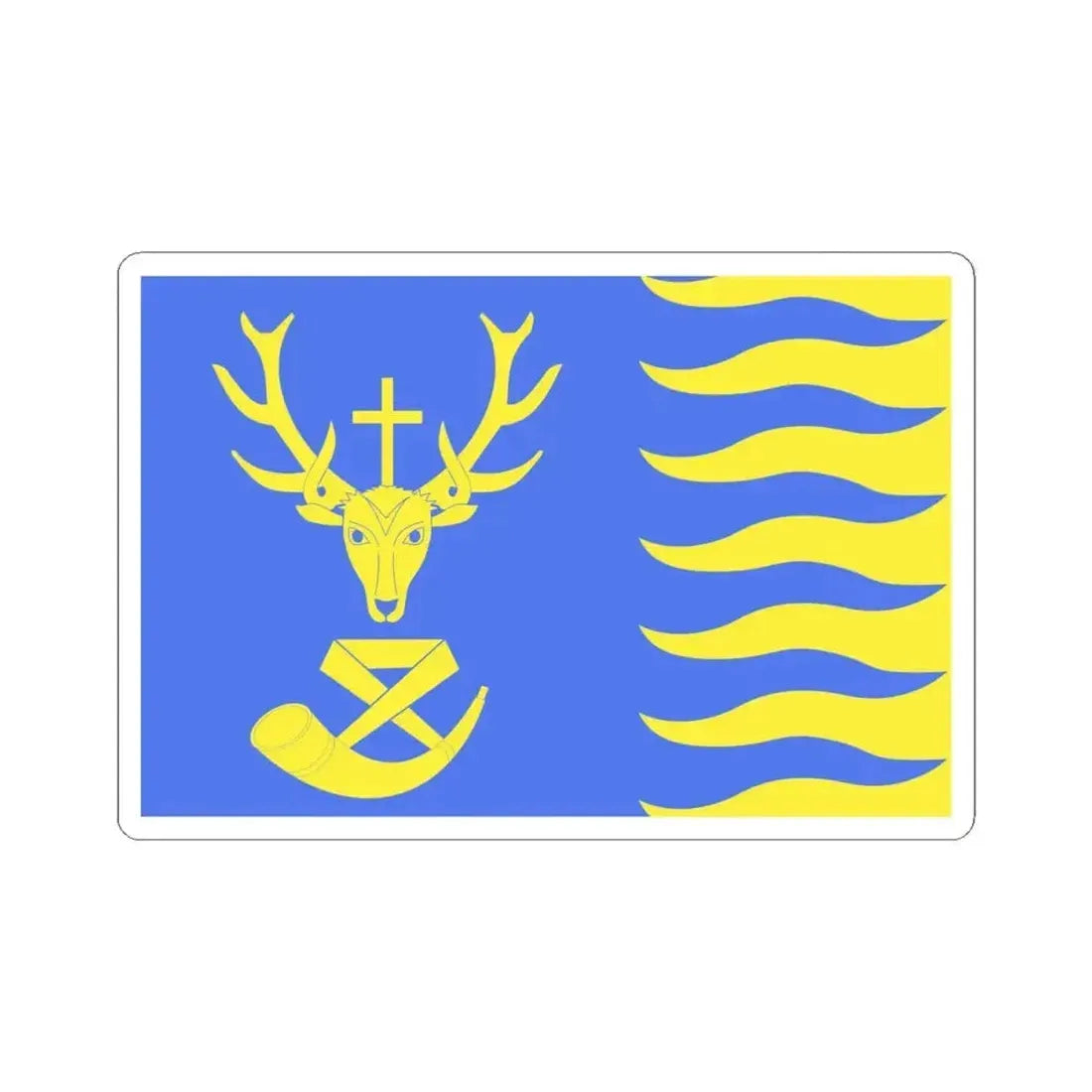 Flag of Saint-Hubert Belgium (Belgium) STICKER Vinyl Kiss-Cut Decal 4 Inch White - The Sticker Space