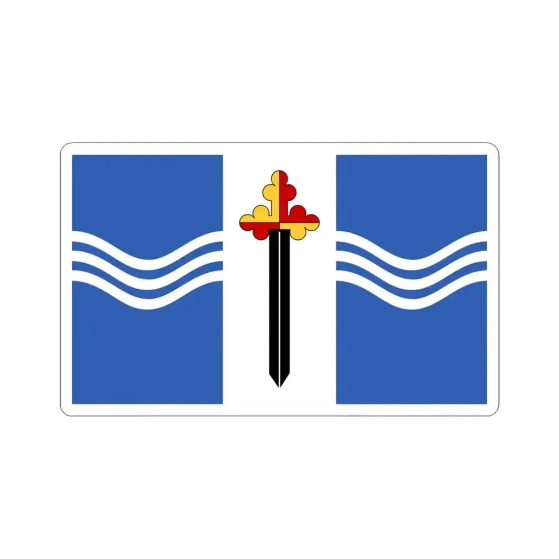 Flag of Saint Michaels Maryland (United States) STICKER Vinyl Kiss-Cut Decal 3 Inch White - The Sticker Space