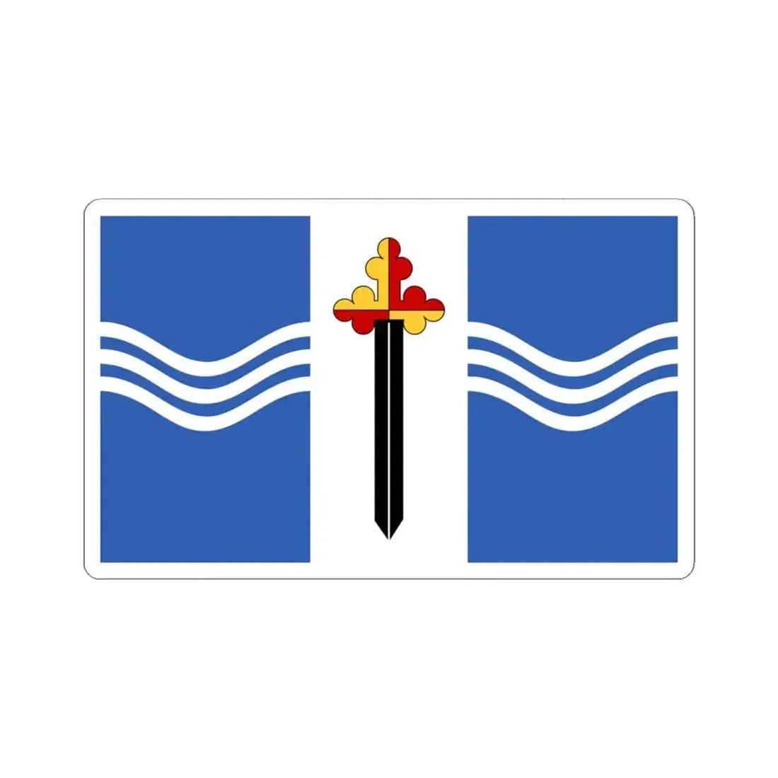 Flag of Saint Michaels Maryland (United States) STICKER Vinyl Kiss-Cut Decal 4 Inch White - The Sticker Space