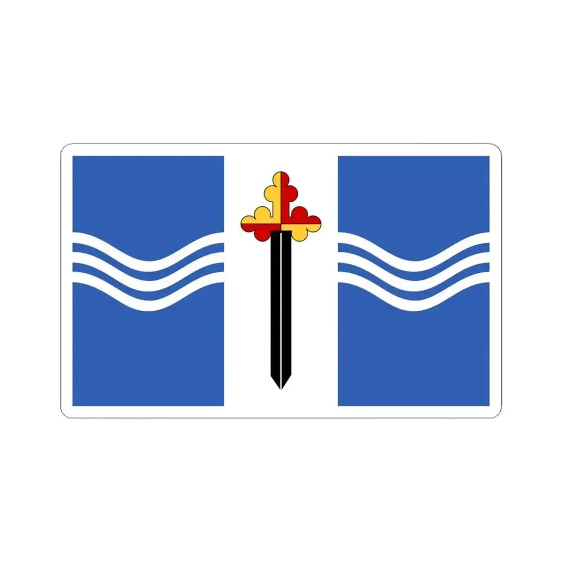 Flag of Saint Michaels Maryland (United States) STICKER Vinyl Kiss-Cut Decal 6 Inch White - The Sticker Space