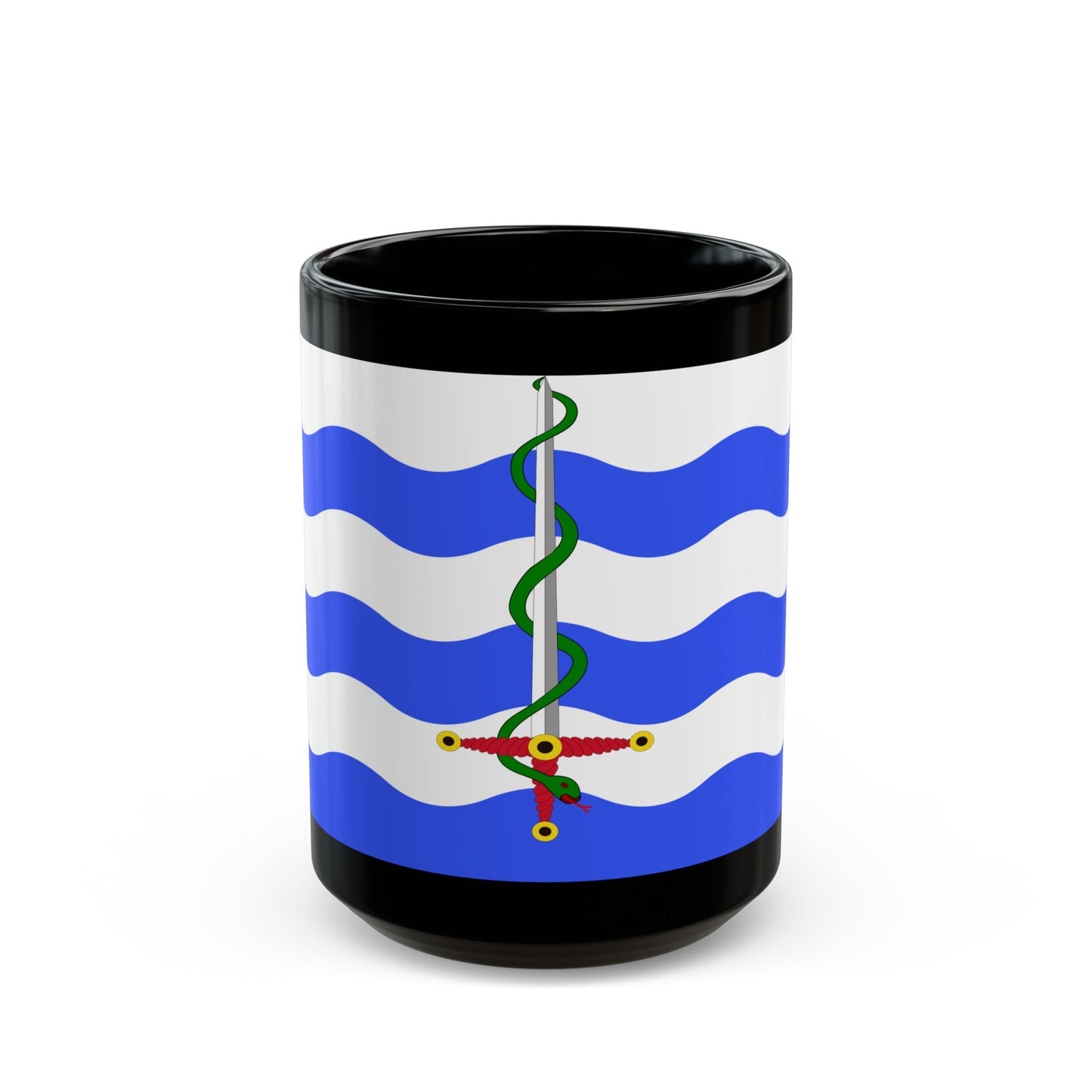 Flag of Saint Paul's Bay Malta - Black Coffee Mug-15oz-The Sticker Space