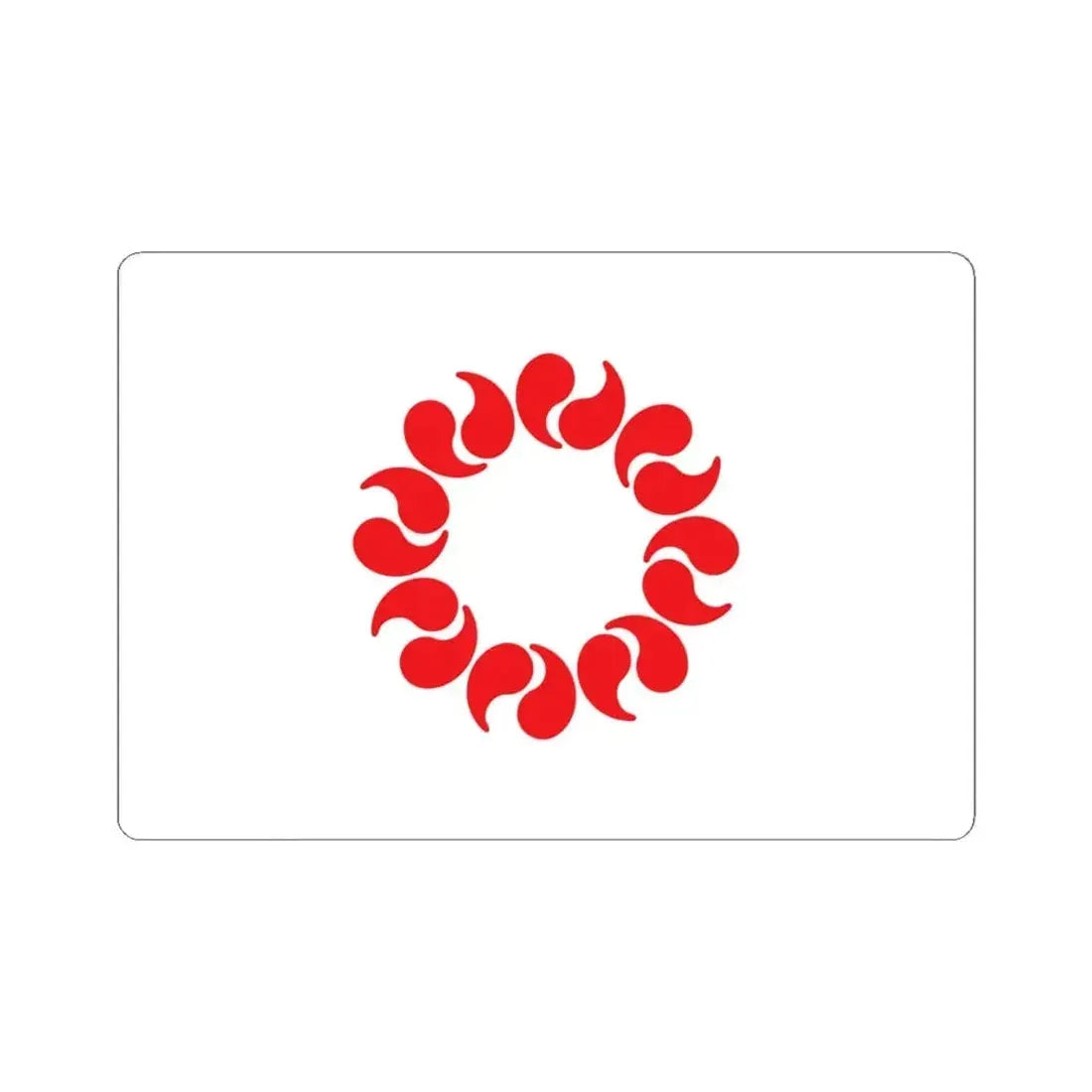 Flag of Saitama Prefecture Japan - STICKER Vinyl Kiss-Cut Decal 4 Inch White - The Sticker Space