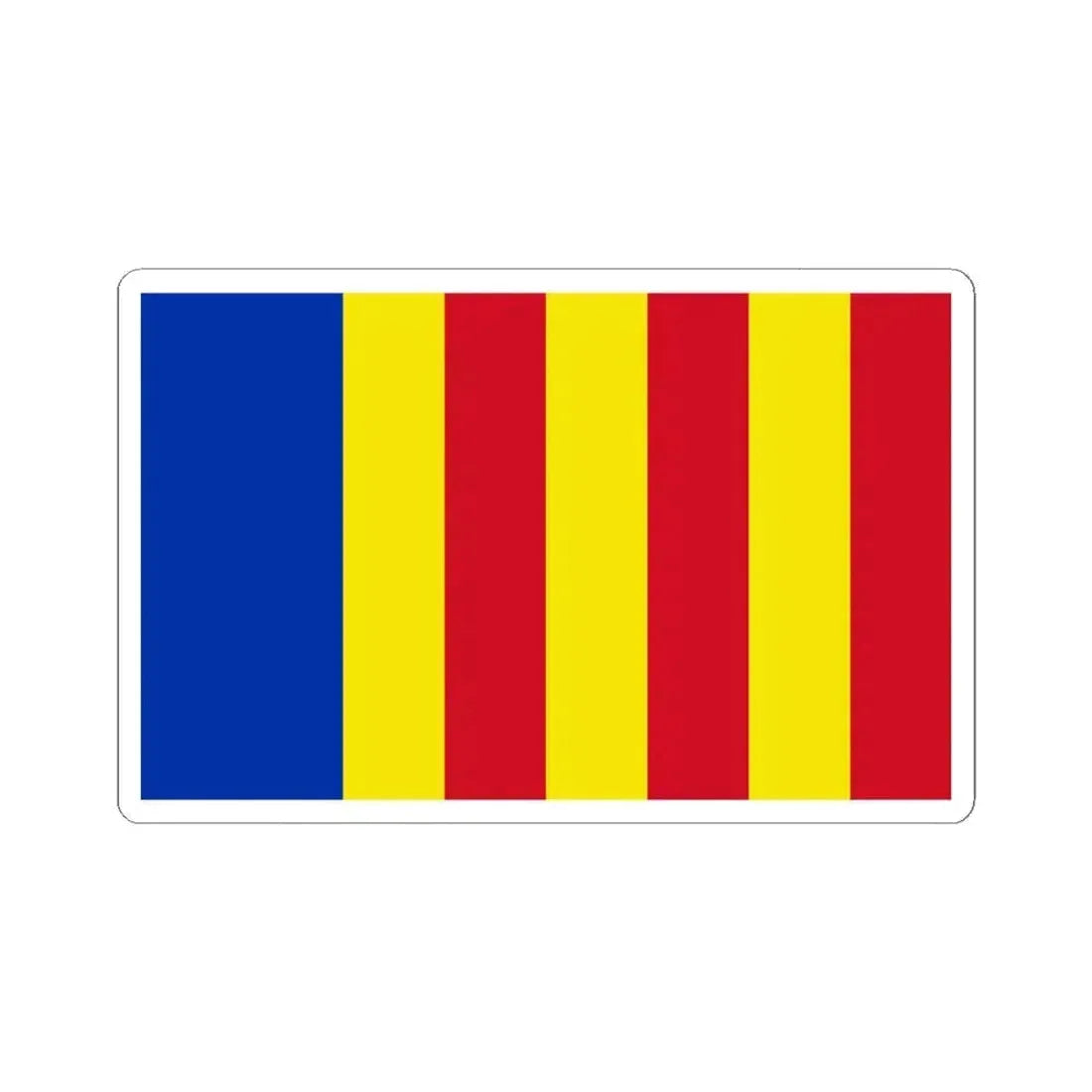 Flag of Salerno Italy - STICKER Vinyl Kiss-Cut Decal 4 Inch White - The Sticker Space