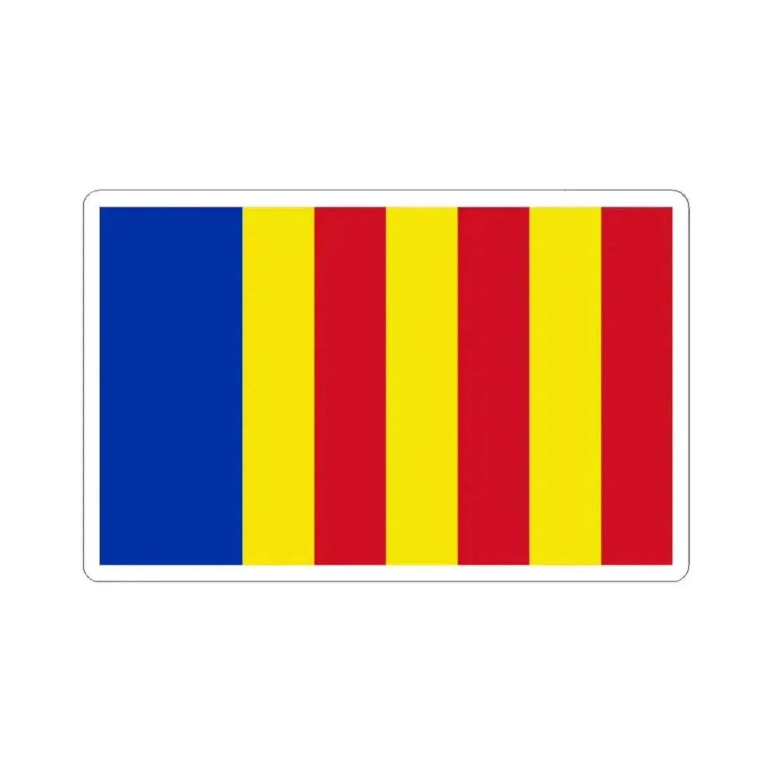 Flag of Salerno Italy - STICKER Vinyl Kiss-Cut Decal 6 Inch White - The Sticker Space