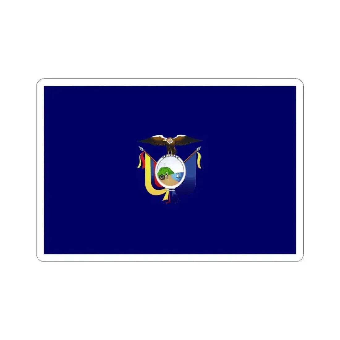 Flag of Salinas Ecuador (Ecuador) STICKER Vinyl Kiss-Cut Decal 4 Inch White - The Sticker Space
