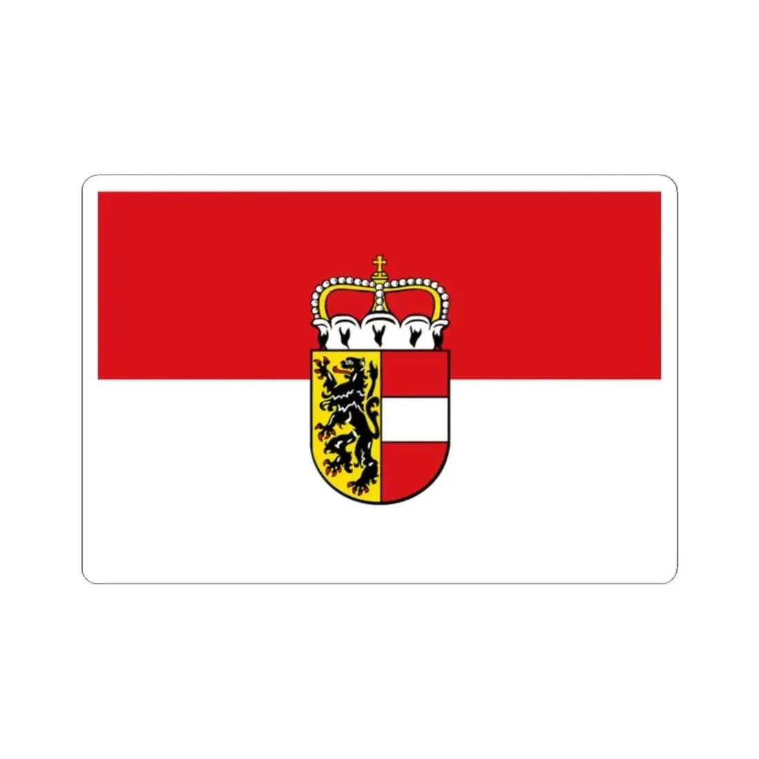 Flag of Salzburg state (Austria) STICKER Vinyl Kiss-Cut Decal 2 Inch White - The Sticker Space