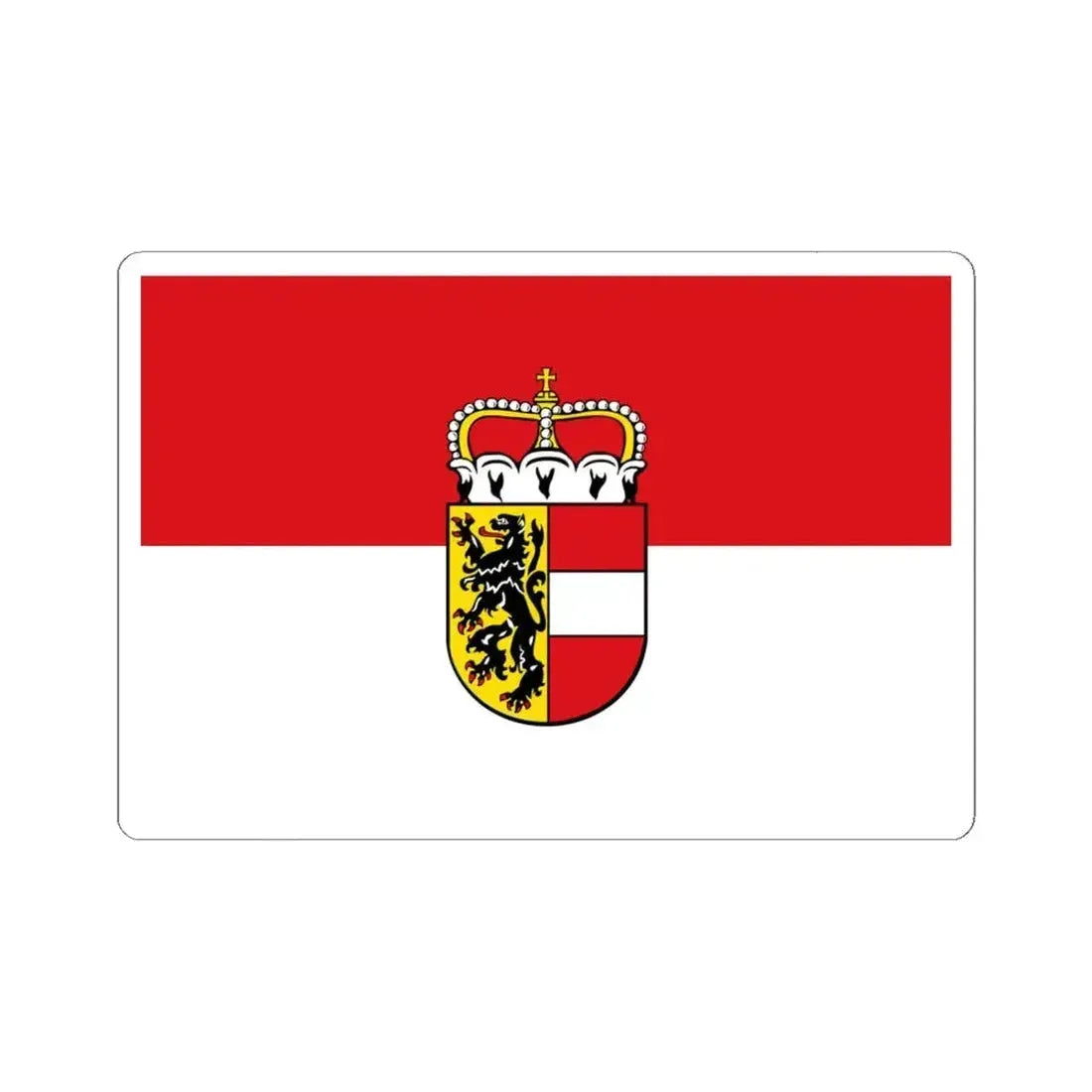 Flag of Salzburg state (Austria) STICKER Vinyl Kiss-Cut Decal 6 Inch White - The Sticker Space