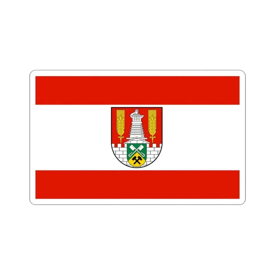 Flag of Salzgitter Germany - STICKER Vinyl Kiss-Cut Decal 3 Inch White - The Sticker Space