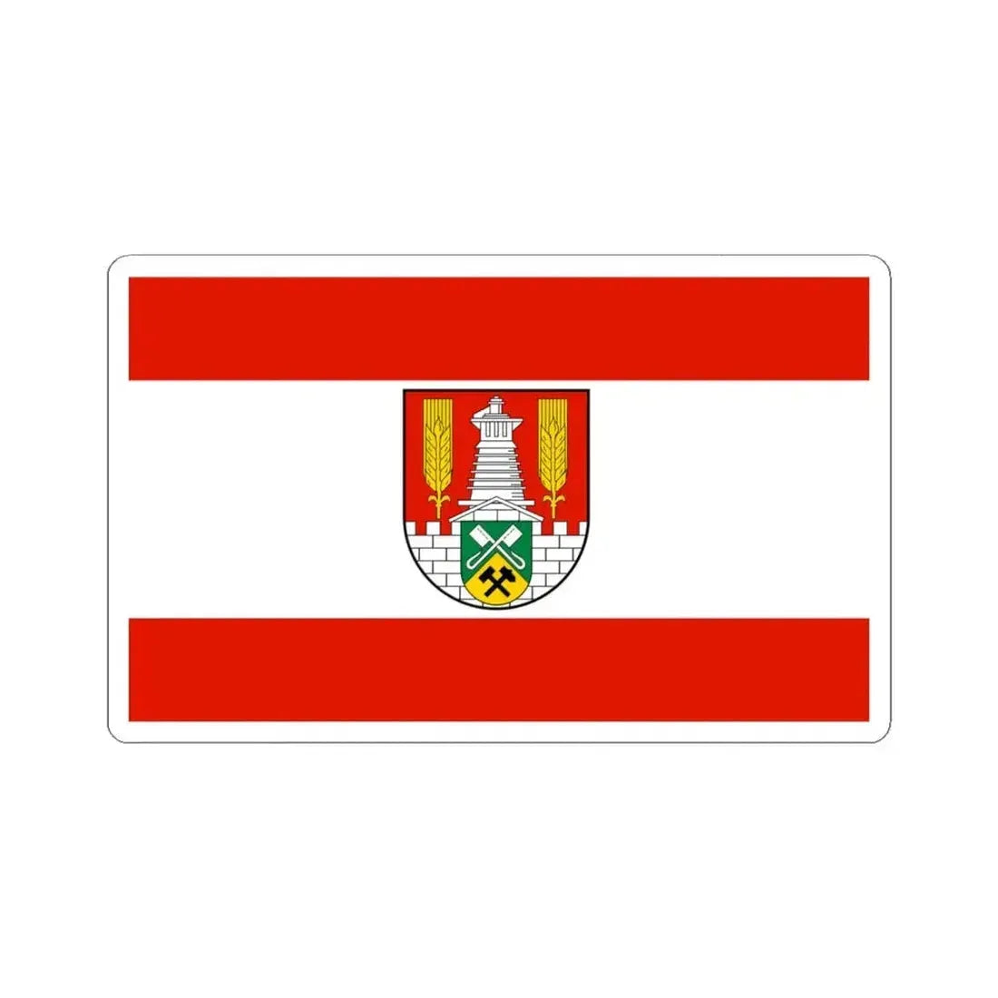 Flag of Salzgitter Germany - STICKER Vinyl Kiss-Cut Decal 4 Inch White - The Sticker Space
