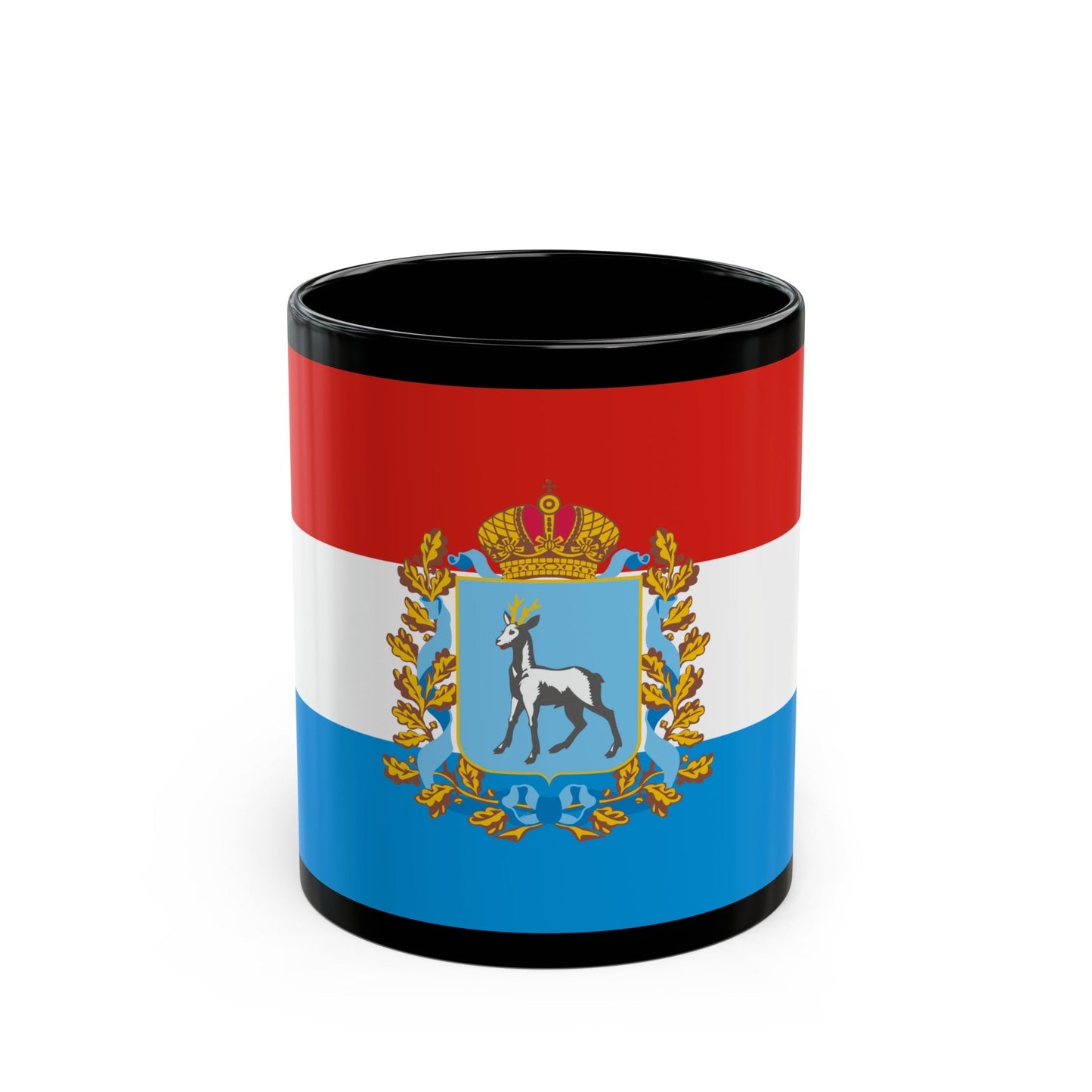 Flag of Samara Oblast Russia - Black Coffee Mug-11oz-The Sticker Space