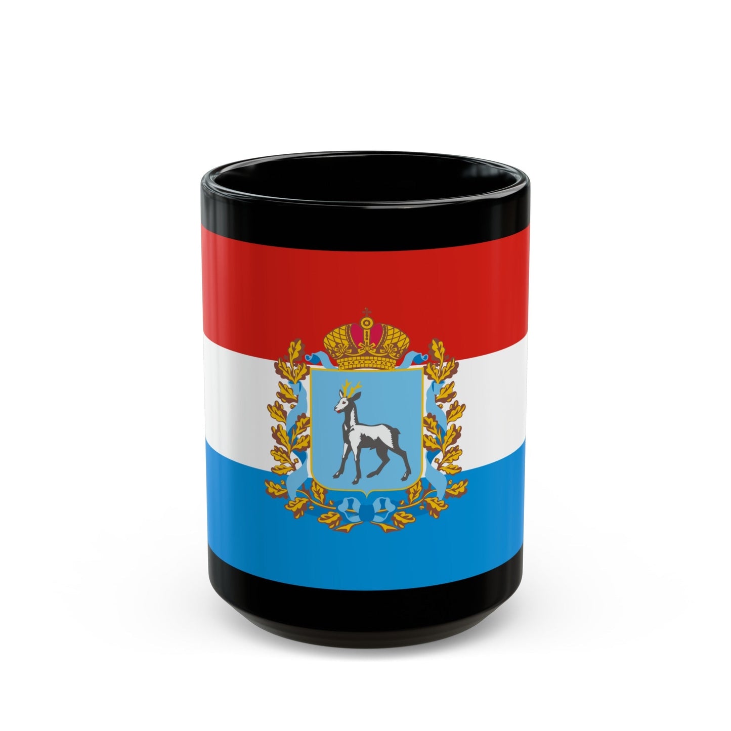 Flag of Samara Oblast Russia - Black Coffee Mug-15oz-The Sticker Space